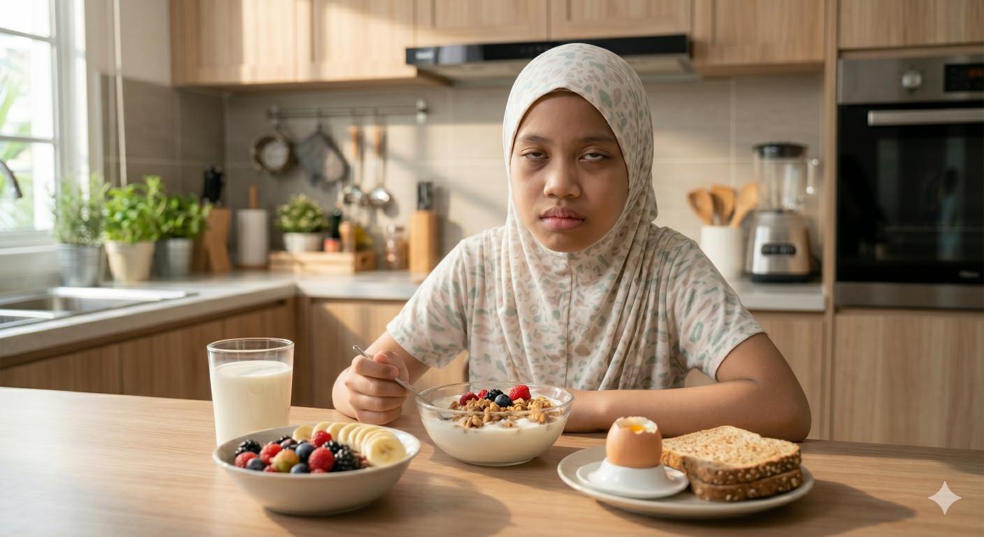 anak letih sarapan